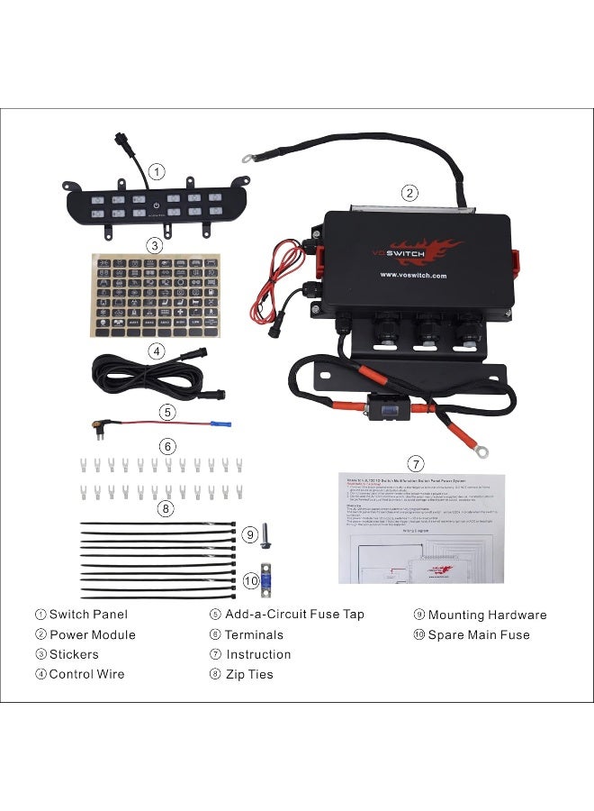 VOSWITCH 12 Switch Programmable Lower Dash Switch Panel for Jeep Wrangler JL & Gladiator JT - Image 4