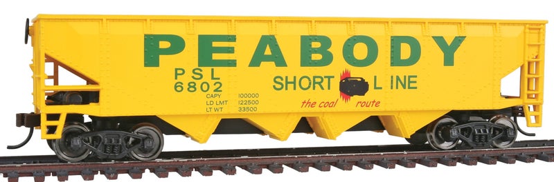 Walthers Trainline Offset Quad HopperReady to RunPeabody Short Line 6802 9311658 HO Scale Model Railroad Freight Model - Image 2