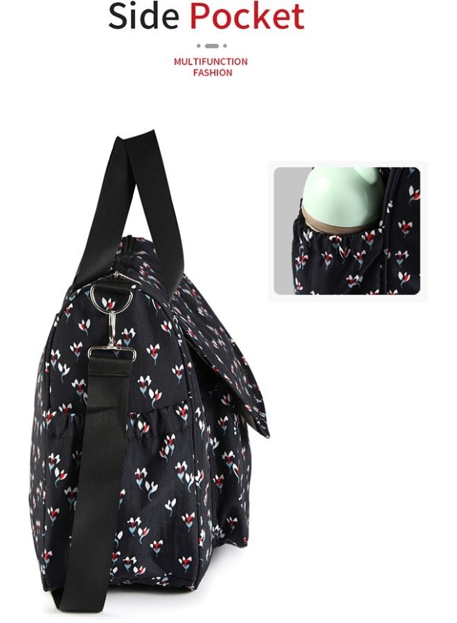 insular Multifunction Portable Mommy Bag Set ，Large Capacity Waterproof Baby Diaper Handbag With Baby Stroller Hook And Baby Changing Diaper Pad - Image 4
