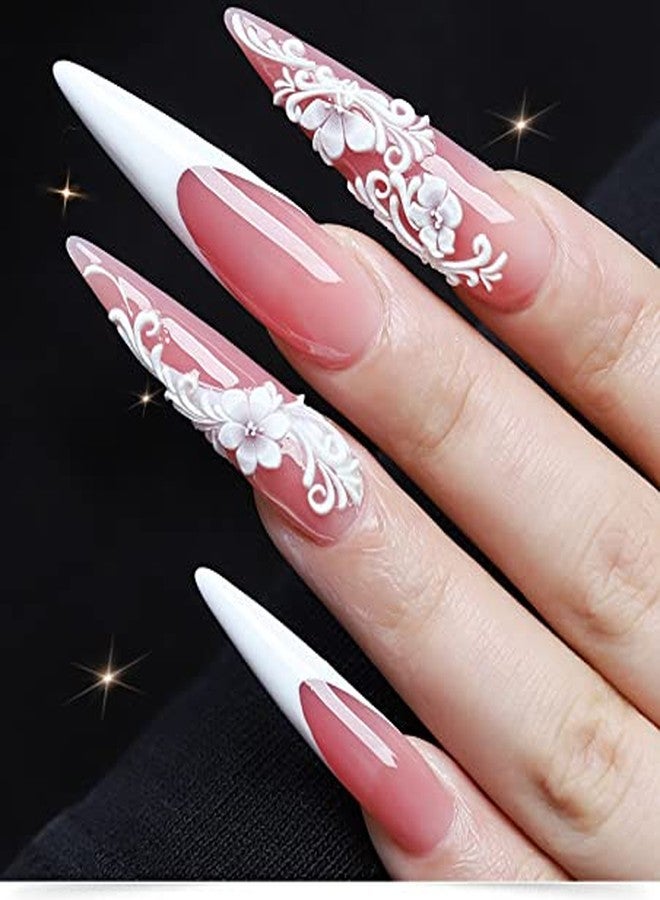 Yimart Long Stiletto Nail Tips ,Long Stiletto False Nails,Yimart 300pcs Refill Tips Size #4 #5 #6 Acrylic Middle Long Easy Coffin Stiletto Nail Tips Pointed Sharp False Nails Nail Art Tips For Decoration Nails Salon (Size #4 #5 #6 Clear) - Image 5