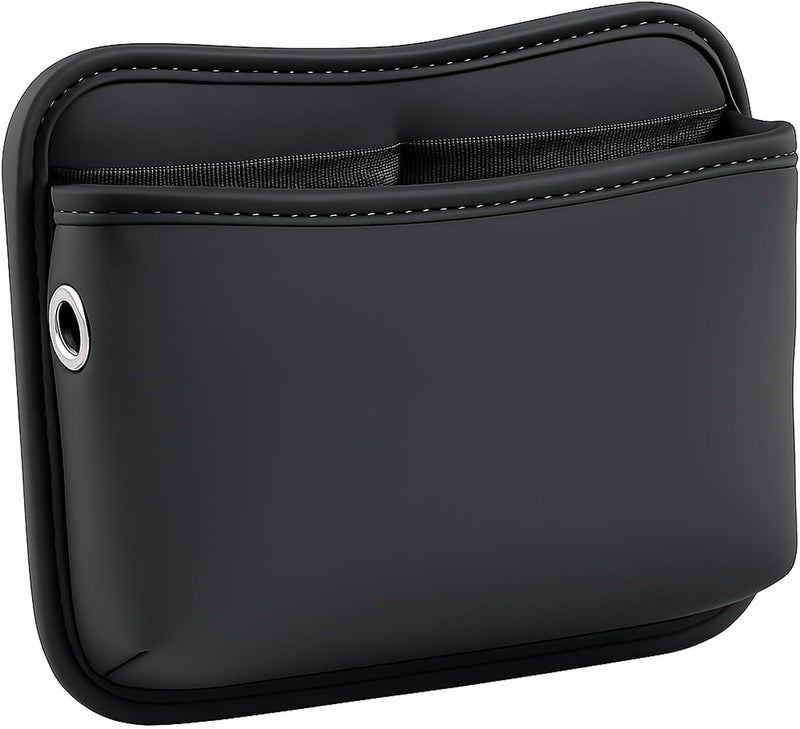 RTDHO PU Leather Car Side Pocket Organizer for Car Seat Gap Storage - Black - Image 1