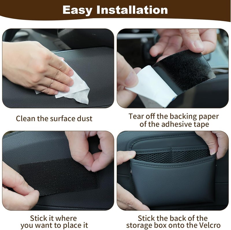 RTDHO PU Leather Car Side Pocket Organizer for Car Seat Gap Storage - Black - Image 5