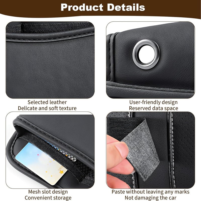RTDHO PU Leather Car Side Pocket Organizer for Car Seat Gap Storage - Black - Image 4