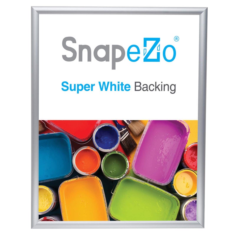 SnapeZo Poster Frame 18x24 Inches, Silver 1 Inch Aluminum Profile, Front-Loading Snap Frame, Wall Mounting, Sleek Series - Image 1