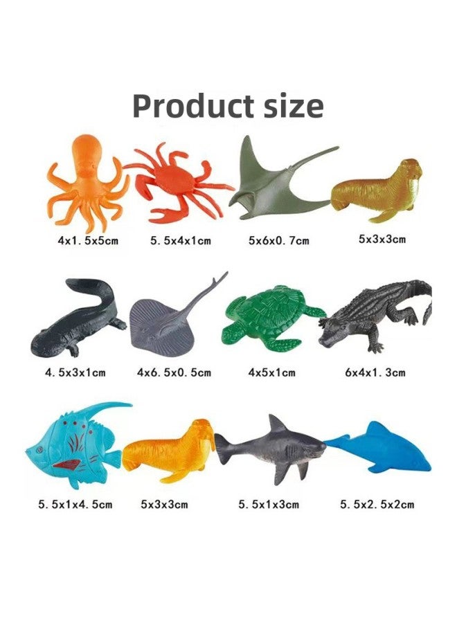 Children's Mini Simulation Animal Model Toy Suit Boy Solid Science And Education Marine Creature Dinosaur Model Ornaments-Color:Marine Animal Series 12 PCs (bagged) - Image 4