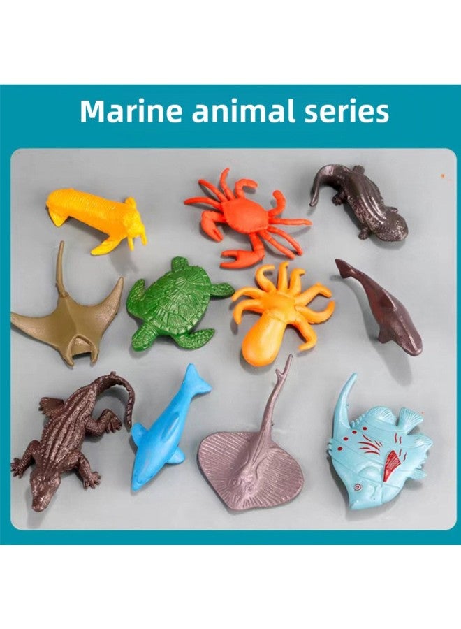 Children's Mini Simulation Animal Model Toy Suit Boy Solid Science And Education Marine Creature Dinosaur Model Ornaments-Color:Marine Animal Series 12 PCs (bagged) - Image 3