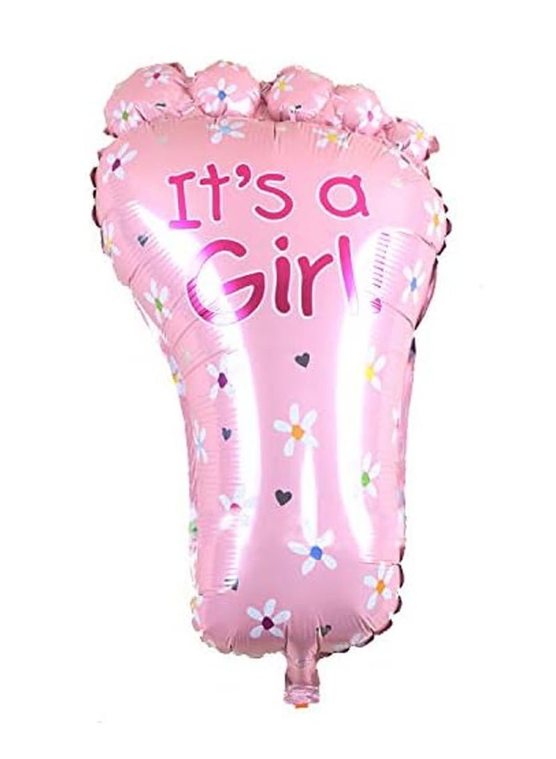 بارتي فن بالونات من رقائق الفويل لتزيين حفلات استقبال الأطفال من It's a Girl، بالونات للفتيات الصغيرات لتزيين الحفلات، لون وردي - Image 1