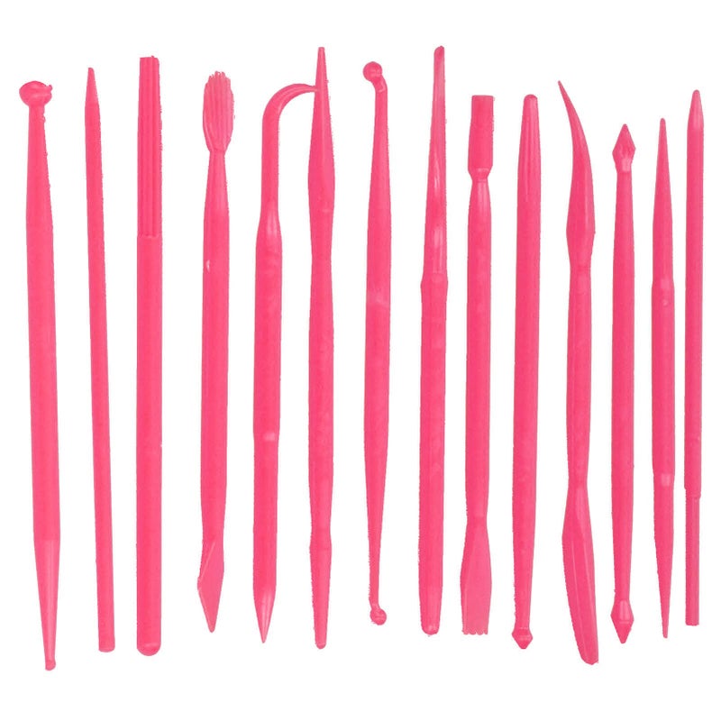 Rose Red Clay Modeling Tools 14Pcs Double Ended for Sculpting Baking Cake Fondant Chocolate Embossing - Image 2