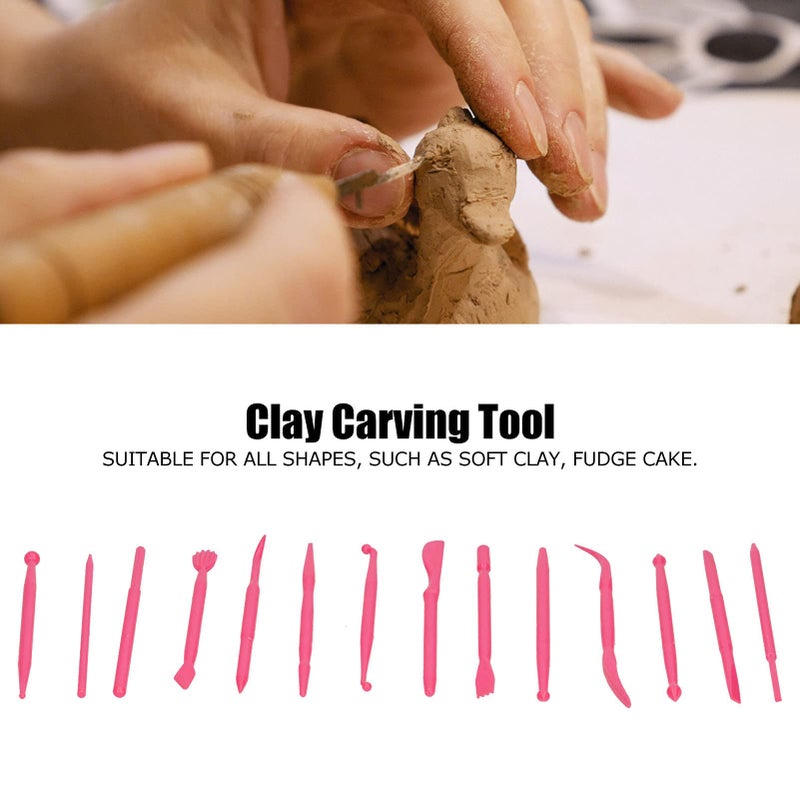 Rose Red Clay Modeling Tools 14Pcs Double Ended for Sculpting Baking Cake Fondant Chocolate Embossing - Image 5