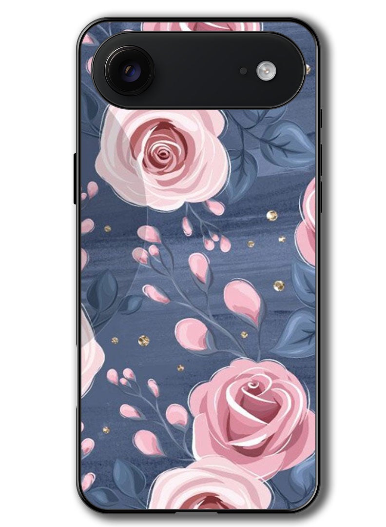 Theodor Case Compatible with Apple iPhone 17 Air 6.5 Inch Protection Shockproof Bumper Cover Roses & Leaves Pattern - Image 1