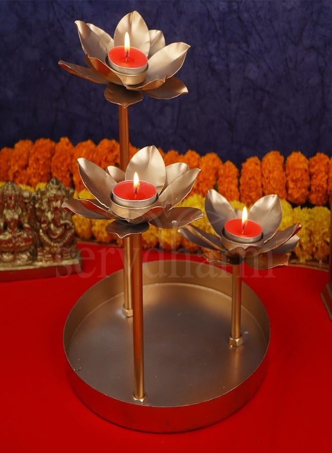 ServDharm Metal Tealight Candle Holder (Pack of 1) for Home Decor, Gifting - Image 1