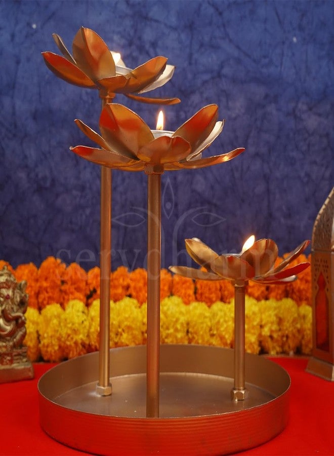 ServDharm Metal Tealight Candle Holder (Pack of 1) for Home Decor, Gifting - Image 3