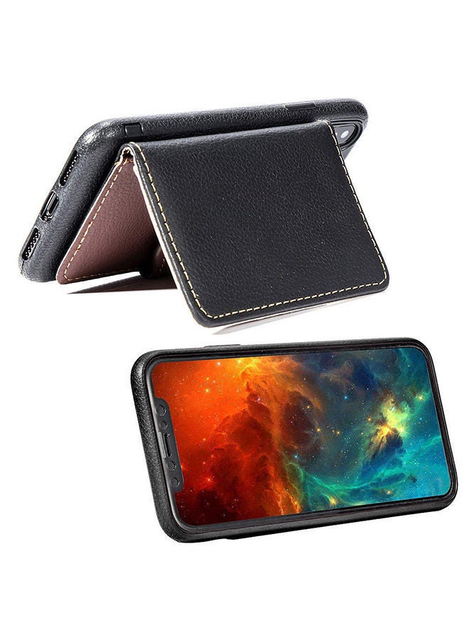 NIBEMINENT Protective Wallet Cards Case Cover For Apple iPhone X / XS Black - Image 2