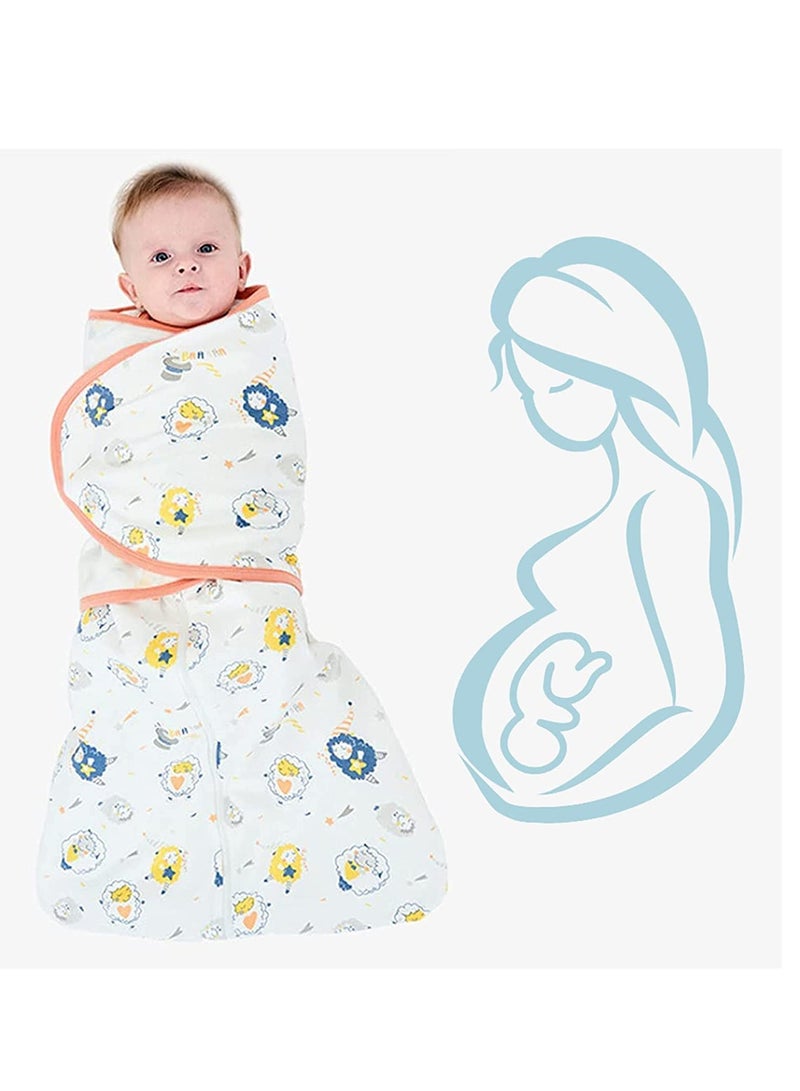 SOLARAE Baby Swaddle Wearable Blanket 3-Way Adjustable Transtion Sleep Sack 100% Cotton Swaddle Wrap with Beanie Cap Infant Cotton Swaddle for Newborn Infant Boy Girl 0-6 Months - Image 2
