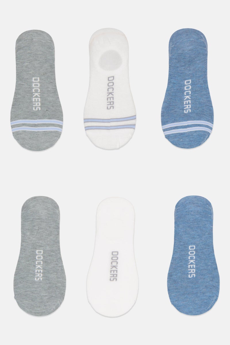 DOCKERS Men 6 Pairs Brand Logo Silicone Heel Grip Socks, Multicolor  - Image 2