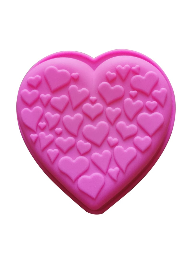 asmat Pink Silicone Heart shaped Cake Mold – Non-Stick, Food-Grade Silicone for Muffins, Cupcakes, and Cakes, Reusable Pink Silicone Mould for Muffins, Cupcakes, and Rainbow Cakes – Non-Stick, Easy to Clean  - Image 1