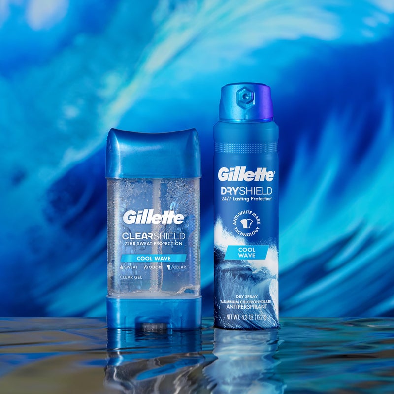 Gillette رذاذ جيلت المضاد للتعرق ومزيل العرق للرجال، حماية من العرق والرائحة على مدار 24/7، تقنية مضادة للبقع البيضاء، رائحة الموجة الباردة، 4.3 أونصة (عبوة من 3)  - Image 4