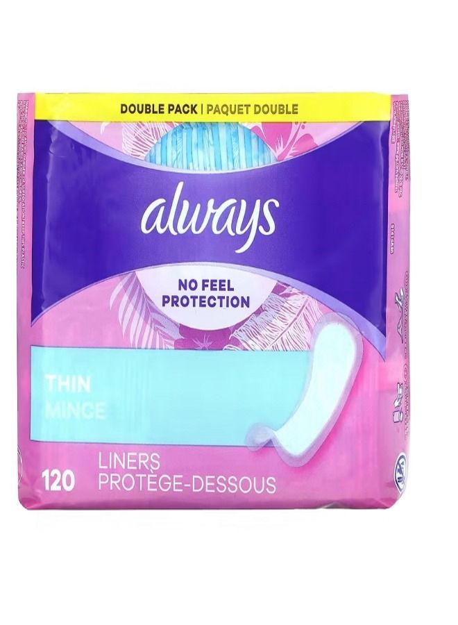 Always Thin Daily Liners Regular 120 Liners By Always - Image 1