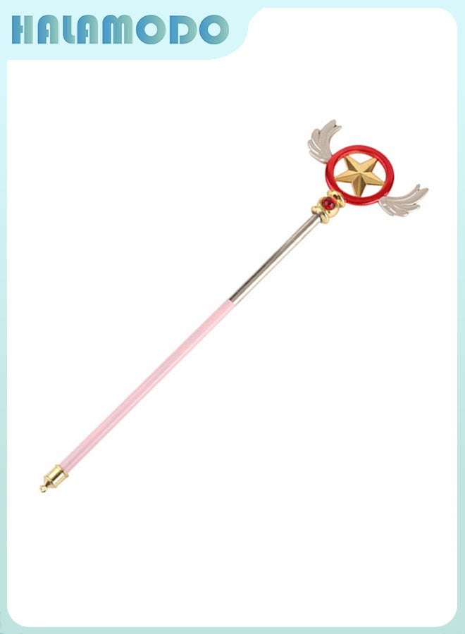 HALAMODO Cardcaptor Sakura's Pink Star Staff, Star Staff Telescopic Walking Stick - A Retractable Magic Wand, Anime COS Prop, and Toy for Girls and Children - Image 2