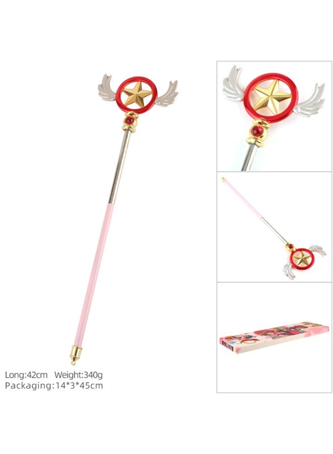 هالامودو الكرز الماسك الوردي نجمة عصا ، عصا نجمة تلسكوبية - عصا تلسكوبية ، أنمي كوس الدعائم ، ألعاب للبنات والأطفال - Image 1