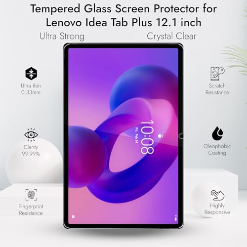 Robustrion Tempered Glass for Lenovo Idea Tab Plus 12.1" Screen Protector Guard for Lenovo Idea Tab Plus 12.1 Inch Tablet - 1 Pack - Image 4
