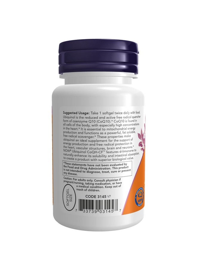 now Supplements Ubiquinol Coqhcf™ (The Active Form Of Coq10 50 Mg With Superior Bioavailability) 60 Softgels  - Image 4