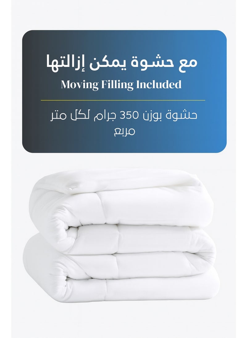 مينج لي مفرش فندقي مفرد 5 قطع من مايكروفايبر مع حشوة قابلة للإزالة – تصميم خطوط أنيق يناسب سرير بحجم 120×200 سم - Image 5