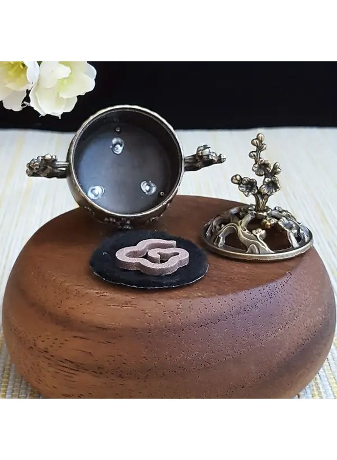 Long Handle Alloy Incense Holder Pink Plum Blossom Design For Yoga And Meditation - Image 5