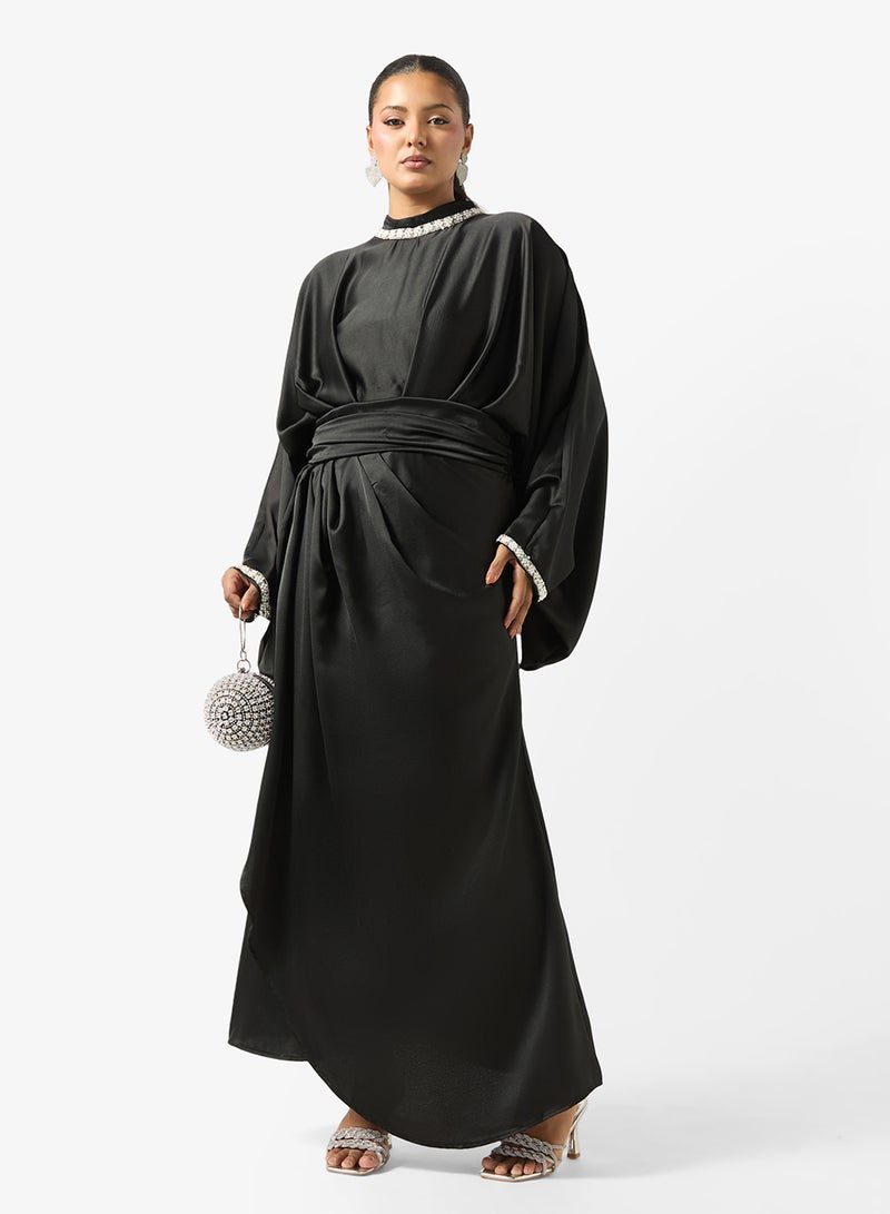 Khizana Plus size Draped Dress With Embellished Neckline - Image 4