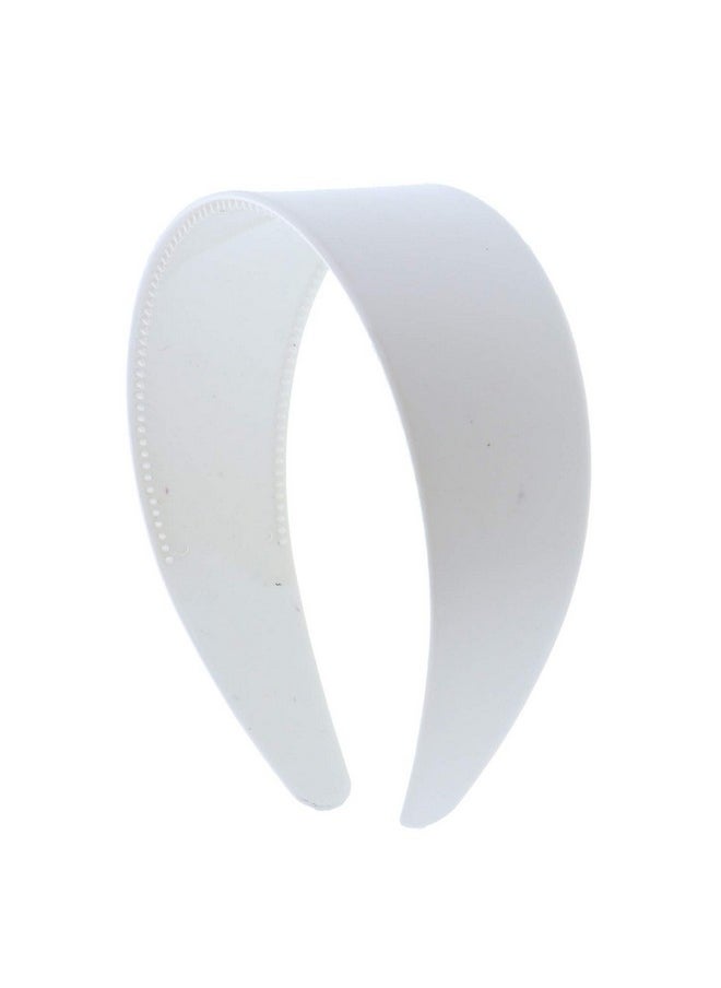 Motique Accessories White 2 Inch Hard Plastic Headband With Teeth Women And Girls Wide Hair Band  - Image 1