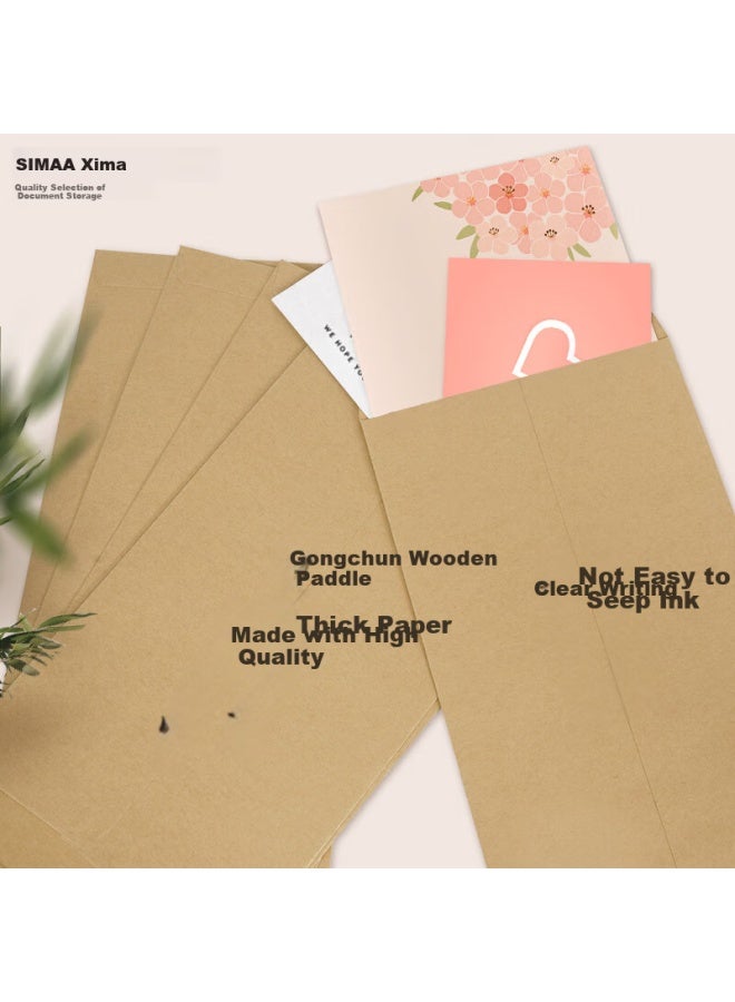 Simaa 100 Sheets No. 5 Blank Kraft Paper Envelopes, 220*110mm Doent Folders, File Folders, Invoice And Payroll Envelopes, 25075 - Image 2