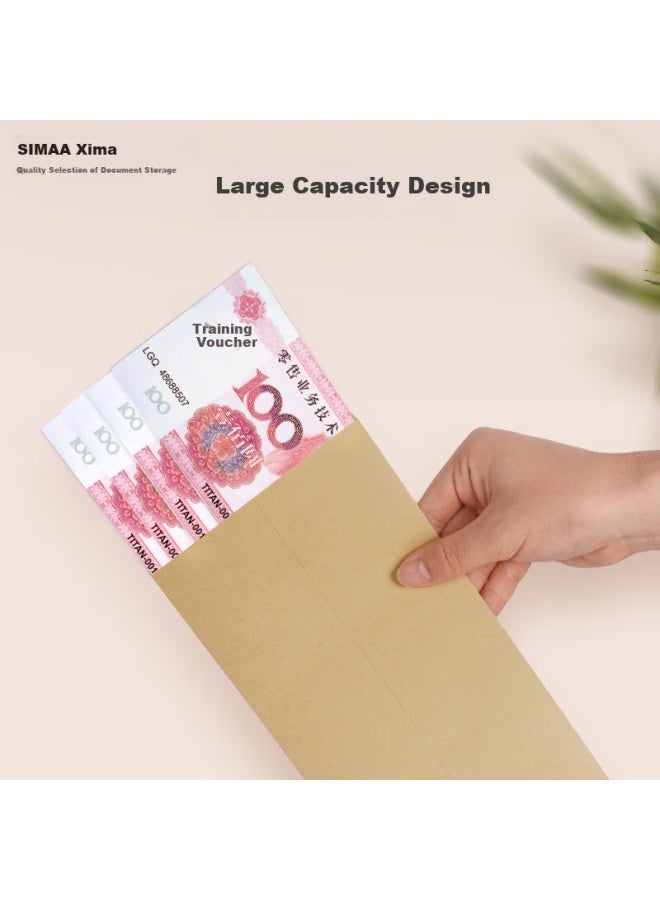 Simaa 100 Sheets No. 5 Blank Kraft Paper Envelopes, 220*110mm Doent Folders, File Folders, Invoice And Payroll Envelopes, 25075 - Image 3