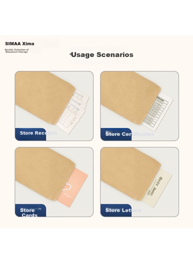 Simaa 100 Sheets No. 5 Blank Kraft Paper Envelopes, 220*110mm Doent Folders, File Folders, Invoice And Payroll Envelopes, 25075 - Image 5