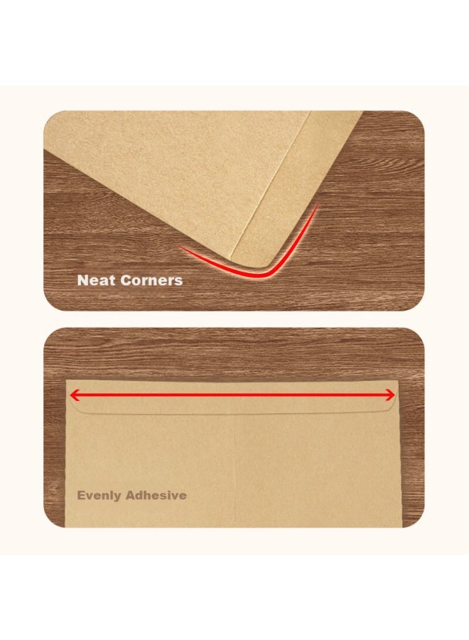 Simaa 100 Sheets No. 5 Blank Kraft Paper Envelopes, 220*110mm Doent Folders, File Folders, Invoice And Payroll Envelopes, 25075 - Image 4