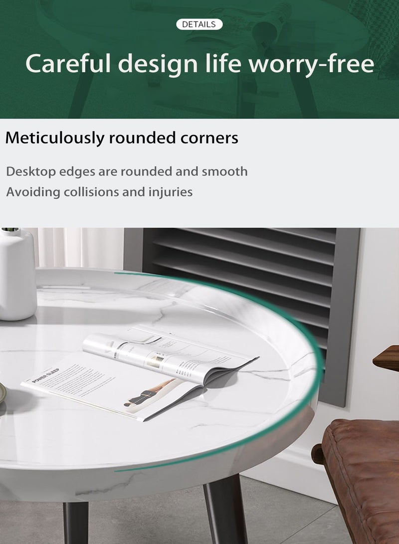 EqiEch Set of 2 Industrial Round Coffee Table,End Table for Living Room,Stacking Side Tables, Sturdy and Easy Assembly,Wood Look Accent Furniture with Metal Frame - Image 3