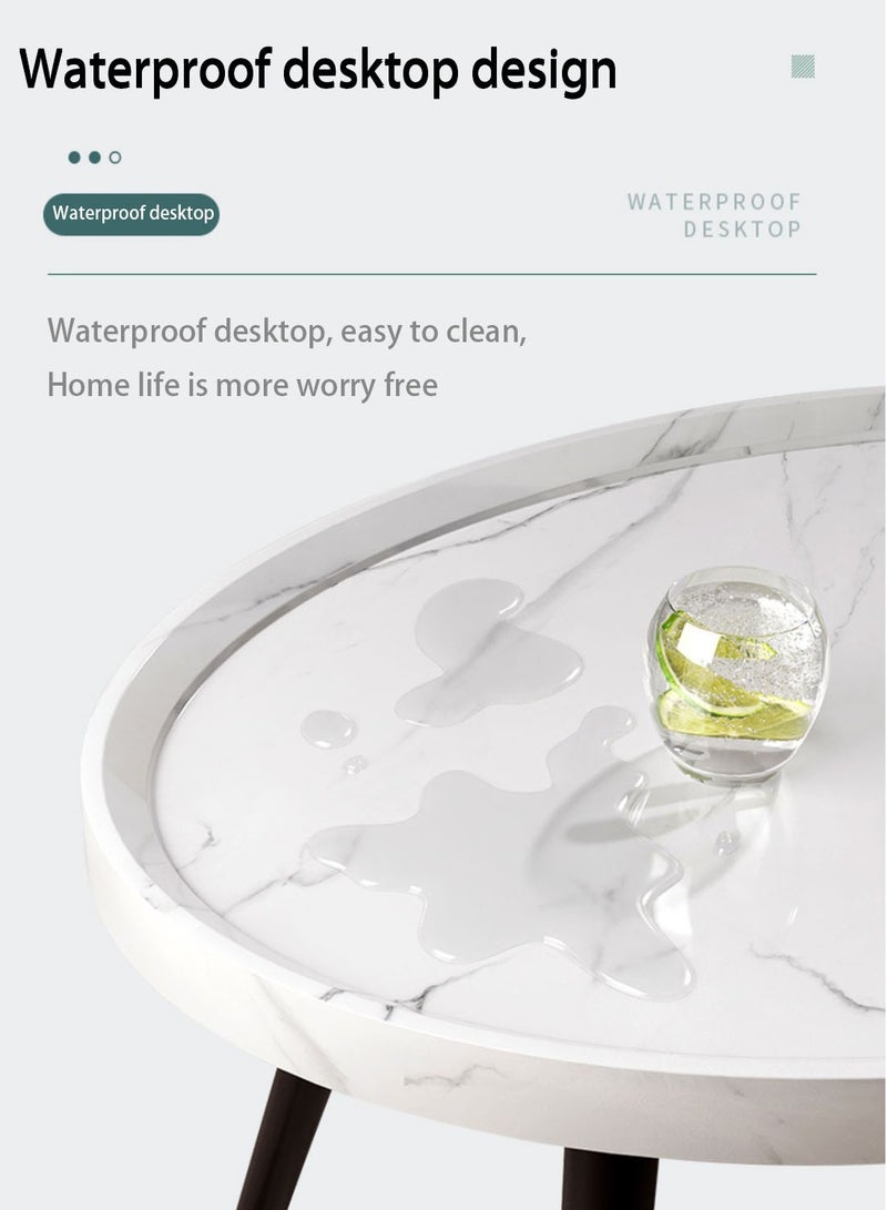 EqiEch Set of 2 Industrial Round Coffee Table,End Table for Living Room,Stacking Side Tables, Sturdy and Easy Assembly,Wood Look Accent Furniture with Metal Frame - Image 5