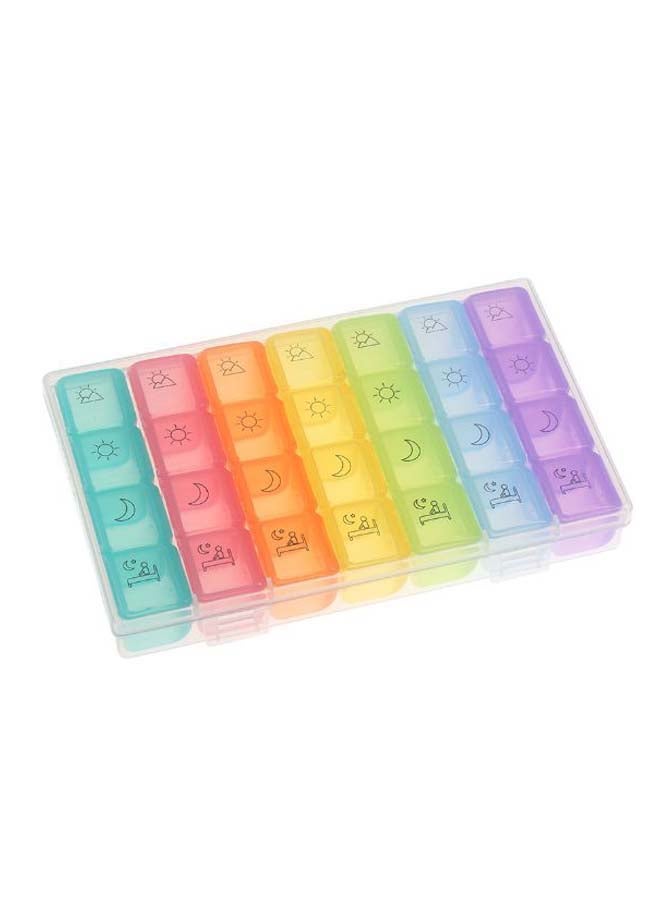 Weekly Prescription Medicine 28-Slot Case Pill Organizer - Image 1