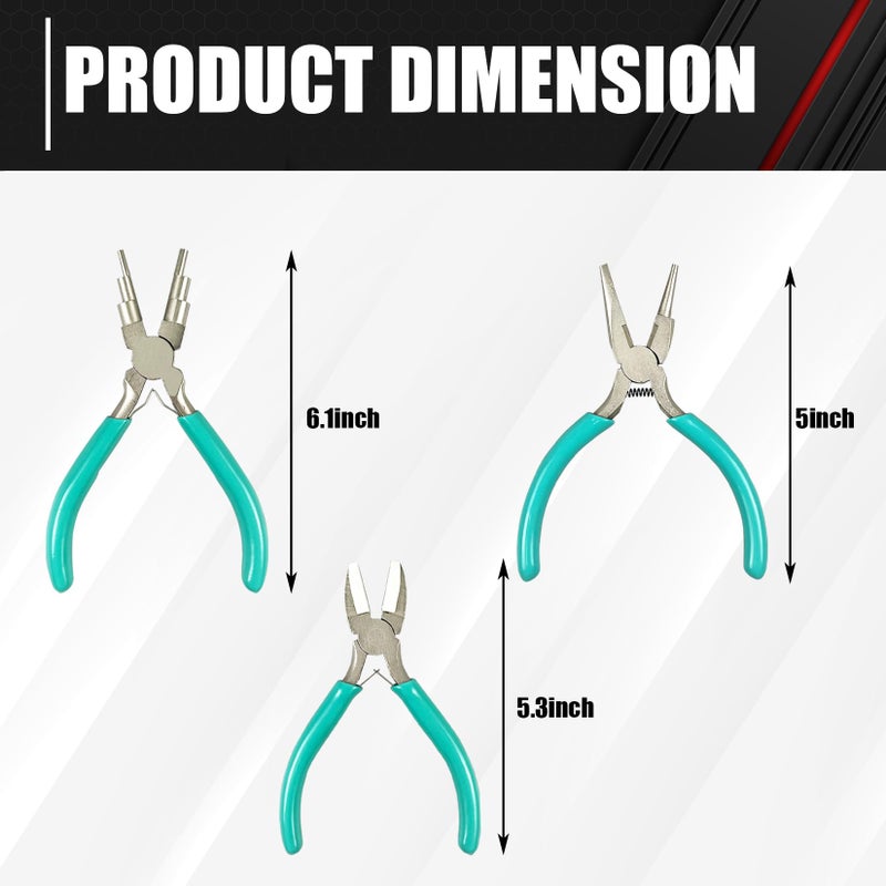 ct C&T 3-Piece Jewelry Pliers Set, Jewelry Making Tools Kit, Micro Jewelry Plier, Jewelry Making Supplies, Pliers set for jewellery making bead winding and shaping wire DIY Crafts - Image 5