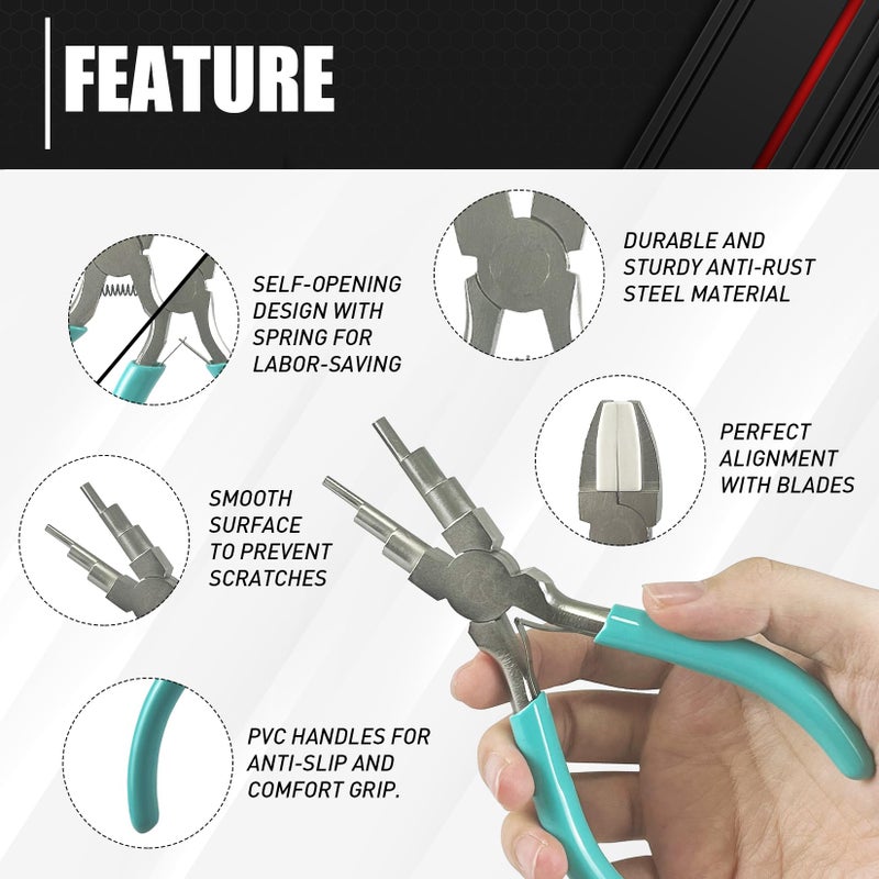 ct C&T 3-Piece Jewelry Pliers Set, Jewelry Making Tools Kit, Micro Jewelry Plier, Jewelry Making Supplies, Pliers set for jewellery making bead winding and shaping wire DIY Crafts - Image 3
