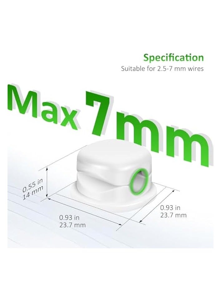 erorex 6 Pack Cord Organizer, Adhesive Spring Cable Holder Clips Phone Charger Cord Holder for Home and Office Wall Desktop Nightstand (White) - Image 2