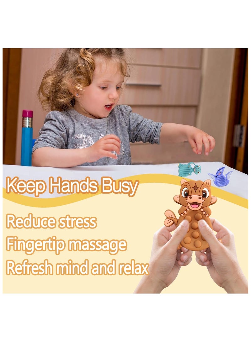 مجموعة من 6 قطع من أحجار التوتر الحسية الصغيرة على شكل ديناصورات - أحجار حسية ناعمة لتخفيف التوتر والقلق - ألعاب التوتر للبالغين والأطفال والطلاب - مساعدة لمرضى التوحد بسطح محكم - أحجار جيب مهدئة بـ 6 ألوان - Image 5