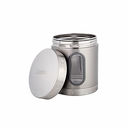 DUBBLIN Stainless Steel Storage jar container Fresher screw lid transparent visible window food safe steel Storage container 1500 ml, 1 Piece, Silver - Image 2