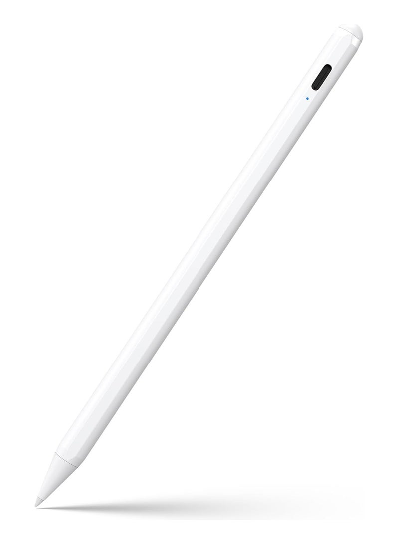 iPad Stylus Pen 9th/10th Gen – 2X Fast Charging, Compatible with iPad Pro 11/12.9-inch (2018-2023), iPad Air 3/4/5, iPad 6-10, iPad Mini 5/6 – White 