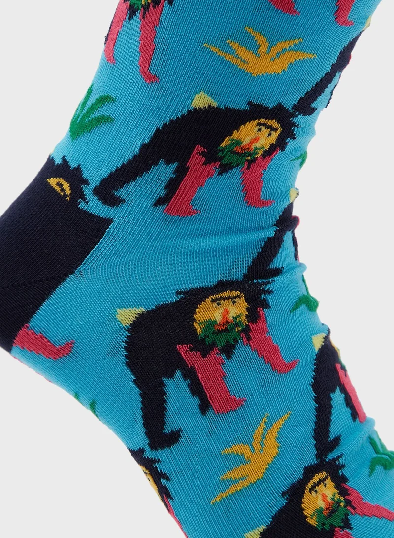 Happy Socks Monkey Crew Socks
