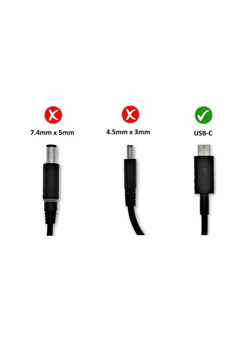 Terabyte Dell Genuine 65W Type C Ac Adapter For Latitude 7389 2-in-1, 5285 2-in-1 Rugged Extreme Tablet Compatible P/N JYJNW 0JYJNW 0M1WCF OM1WCF OJYJNW 72PVT USB-C Laptop Charger - Image 5