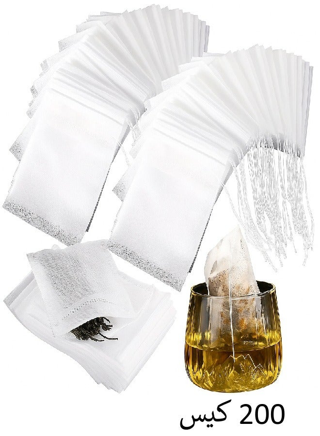 NQOOH 200-Pack White Tea Bags Filter Cloth Tea Infuser Bags 7x5.5cm - Image 1
