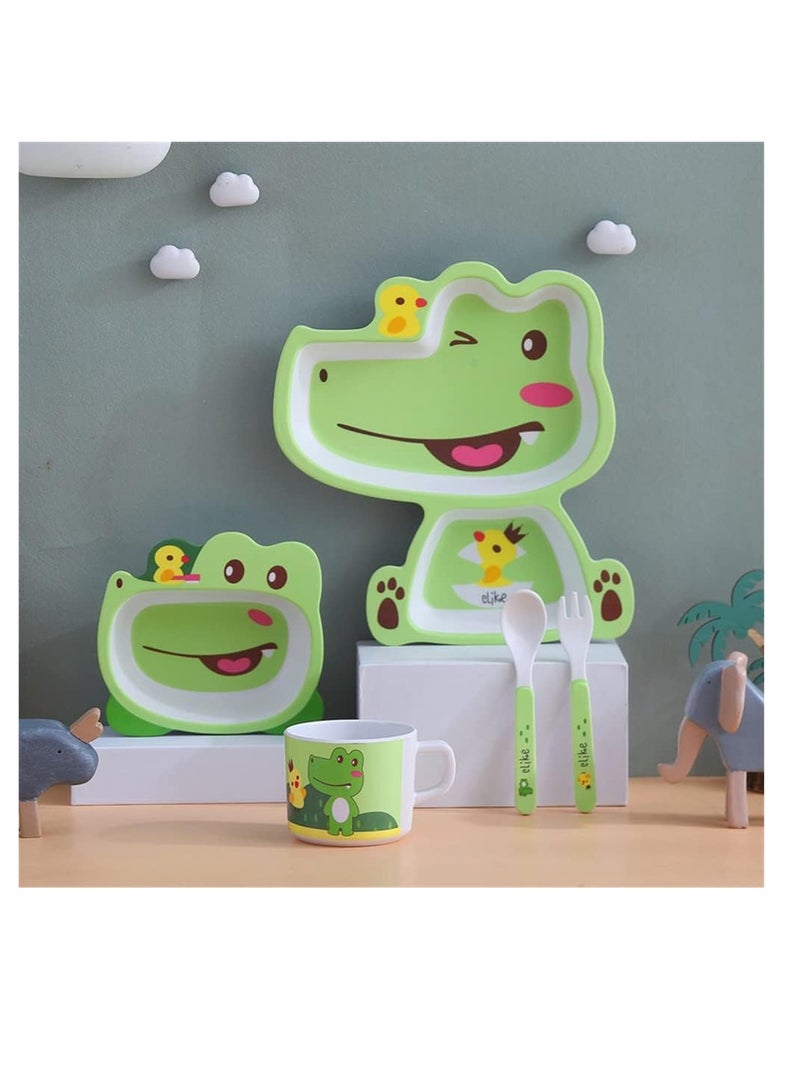 Factory Price Cute Croc Bamboo Tableware Set - Image 2