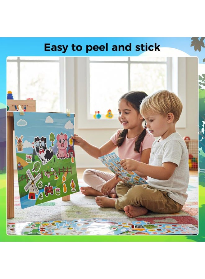 Fyguard 36 Sheets Farm Animal Stickers, Make Your Own Faces Stickers for Kids, Mixed and Match Animal Sticker for Farm Decorations Animals Party Classroom Craft DIY Projects, 9 Designs - Image 4