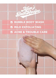 Moms Bath Recipe Mom's Bath Recipe Body Peeling Pad Trouble Care, Acne Remover All in One Bubble Body Wash & Scrub Gloves with BHA & Cica, Exfoliating Washcloth for Dead Skin Cells, Body Acne Breakouts, 8 Sheets  - Image 2