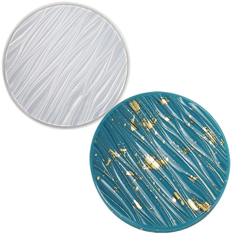 Snoogg SNOOGG ™1 Pack 10CM 3D-Depth Heavy Duty Coaster Design Wave Silicone Moulds Use for Resin Casting for Event, Resin Art, Wedding,Valentine,Anniversary Gift  - Image 1